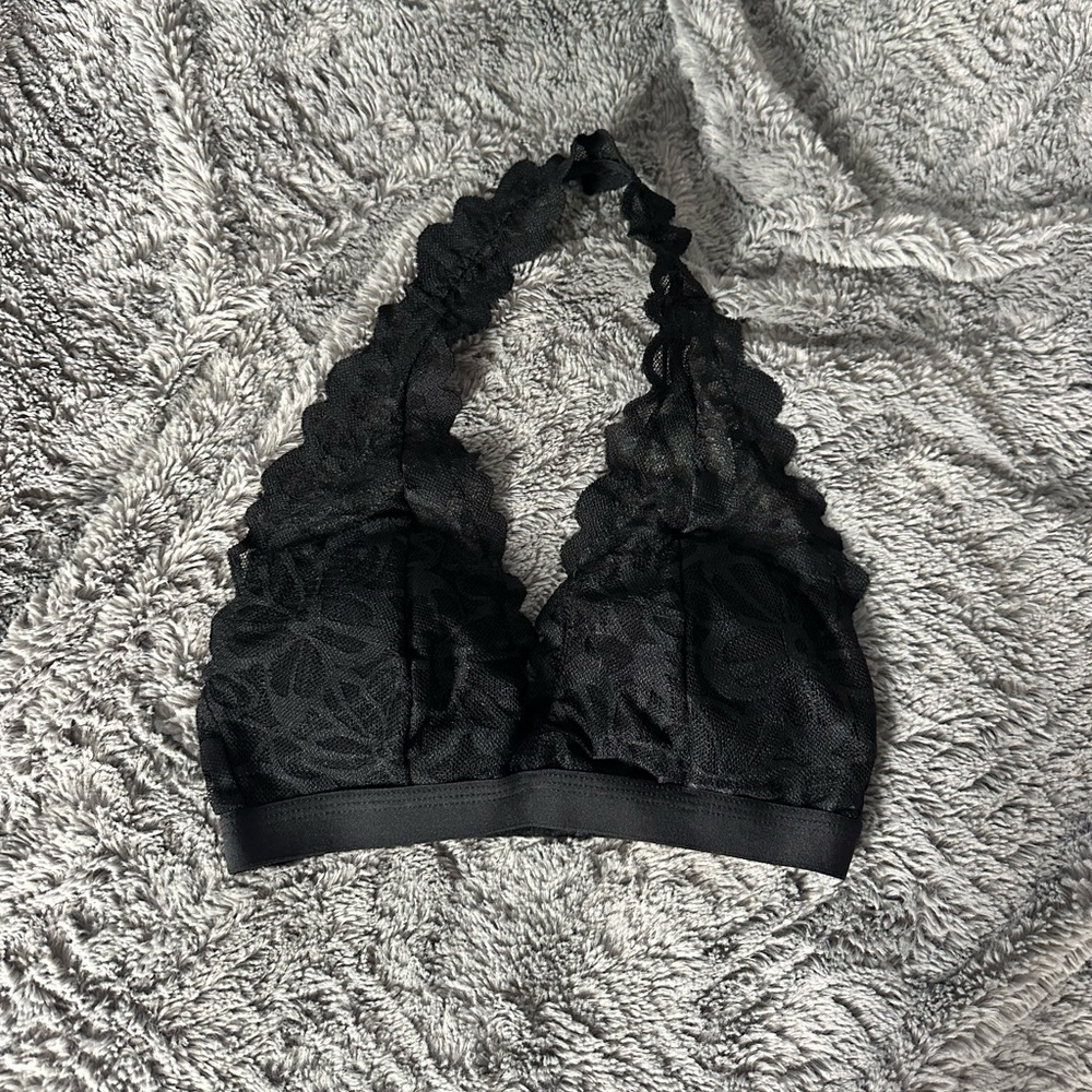Black Lace Halter Bralette